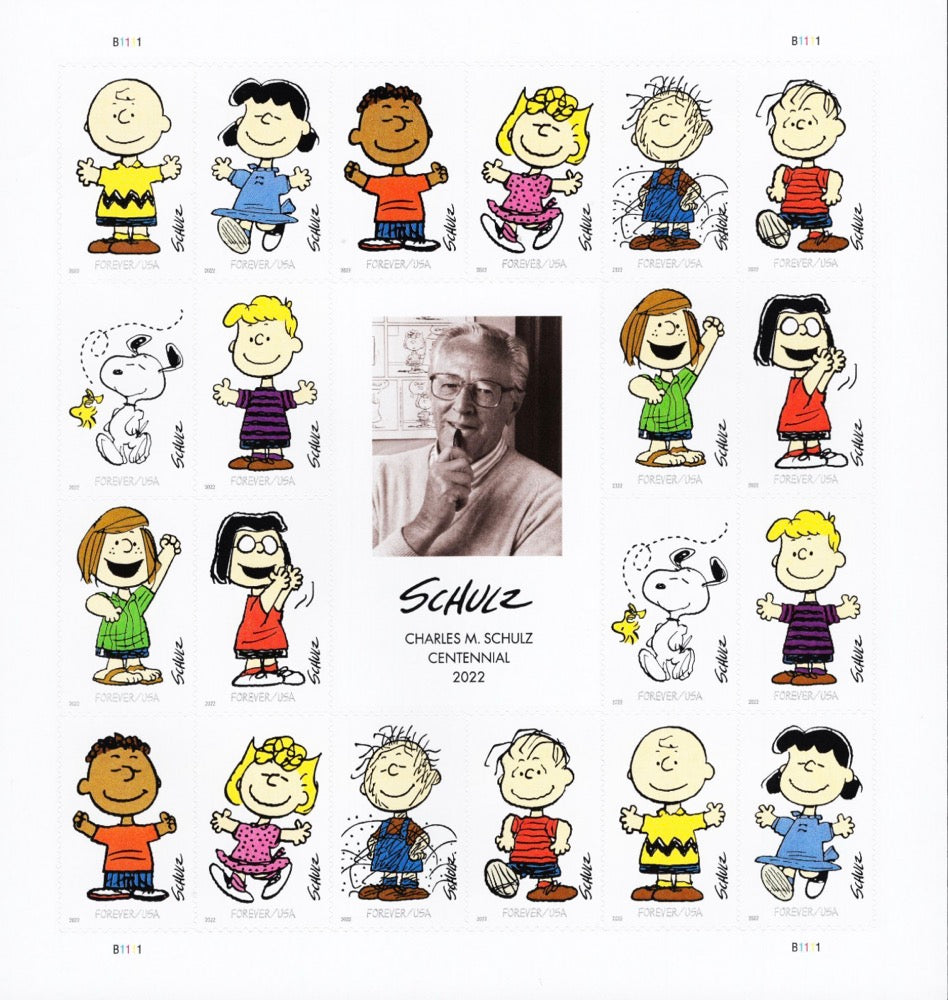 Cartoonist Charles Schulz Peanuts Forever Postage Stamps