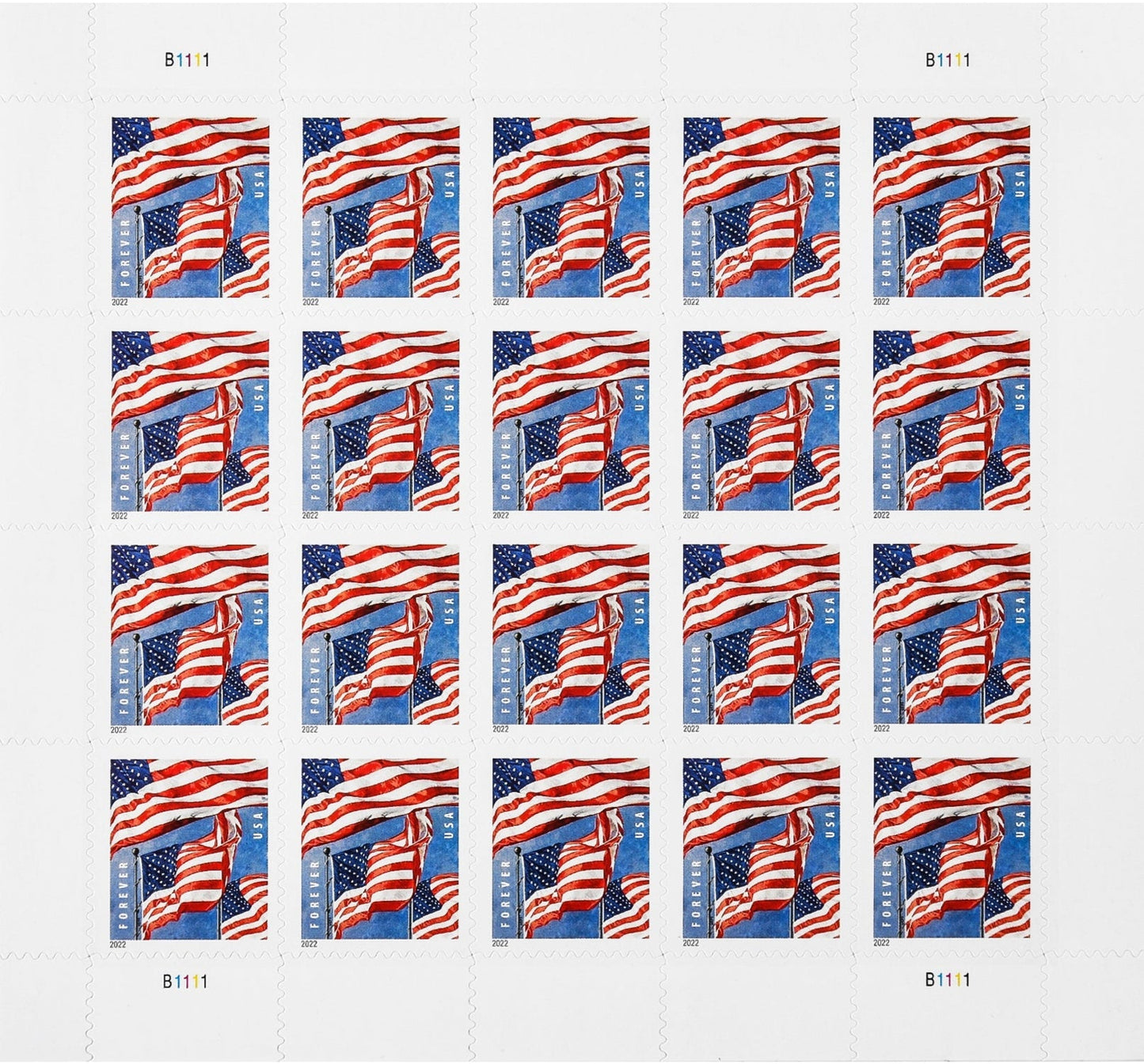 2022 US Flags Forever First Class Postage Stamps