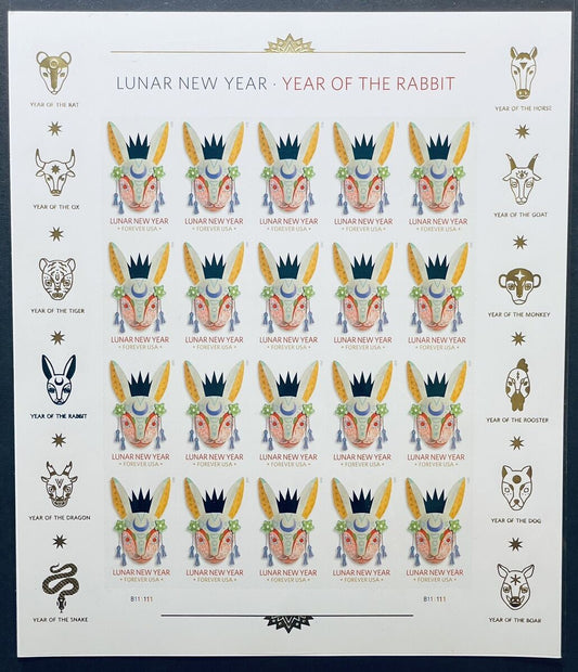 Year of the Rabbits Lunar New Year Forever First Class Postage Stamps